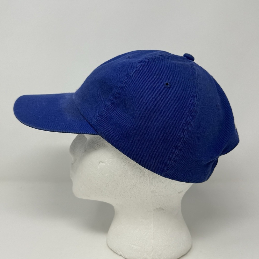 Vintage Polo Ralph Lauren Hat Cap Leather Strap Back Cotton Dad Blue Yellow Pony - Picture 2 of 10